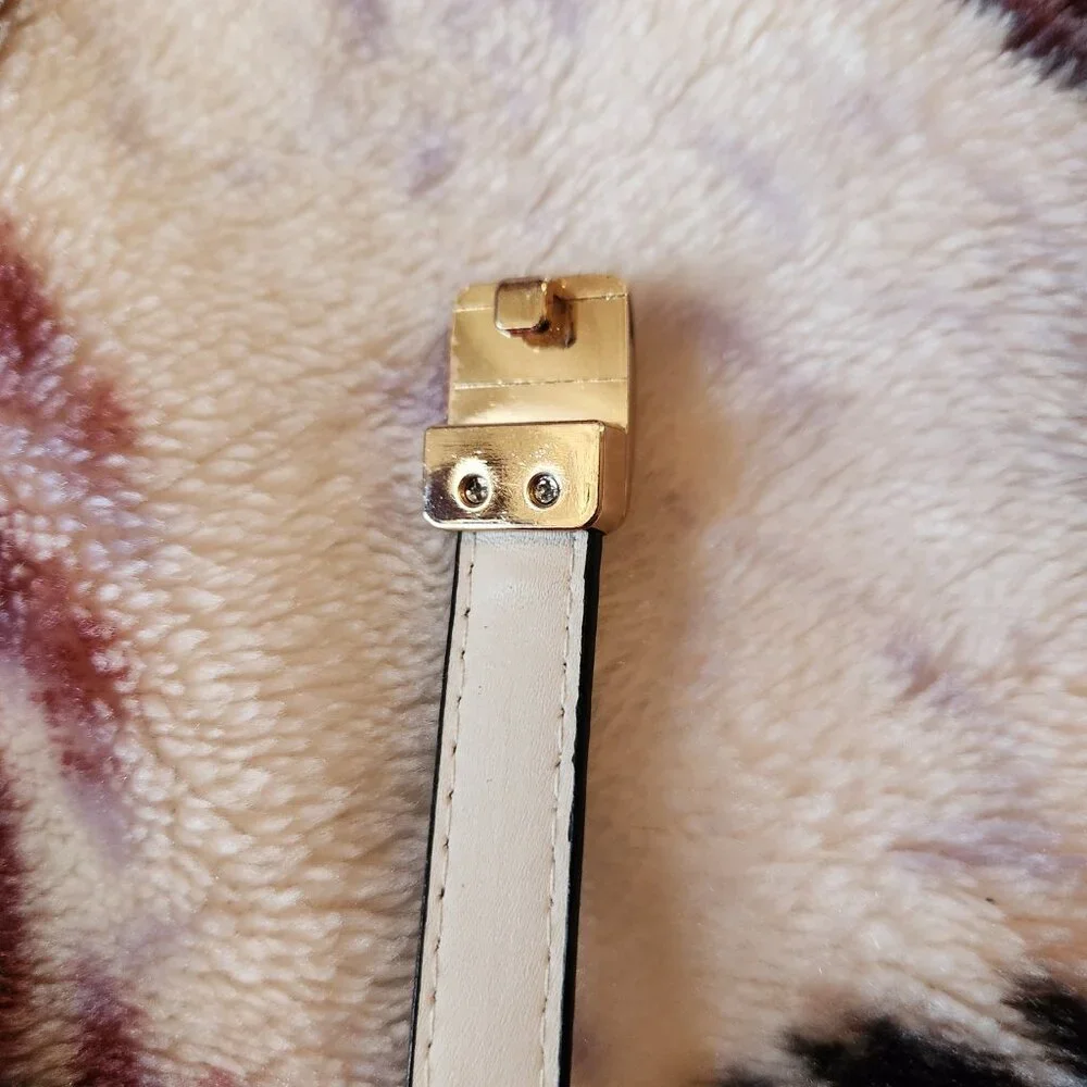 Girls Black Fancy Adjustable Belt Size S-L Gold Buckle